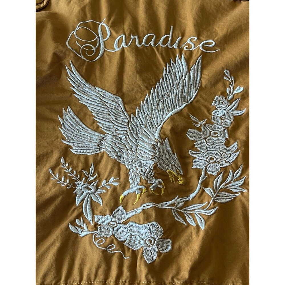 Love Tree Burnt Orange Embroidered Eagle Paradise Utility Jacket Size M - Picture 10 of 13